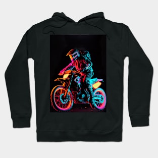 Dirt bike rider - purple and orange neon Hoodie